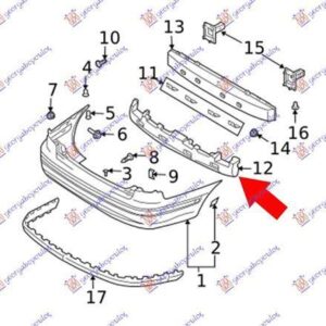 056505000 Hyundai Elantra 2004-2007 | Αντιθορυβικό Προφυλακτήρα Πίσω