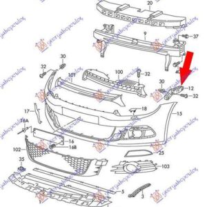 062604281 VW Scirocco 2008-2014 | Βάση Προφυλακτήρα Εμπρός Δεξιά