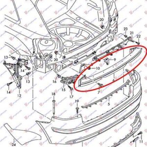 062803850 Audi A3 2003-2008 | Τραβέρσα Προφυλακτήρα Πίσω