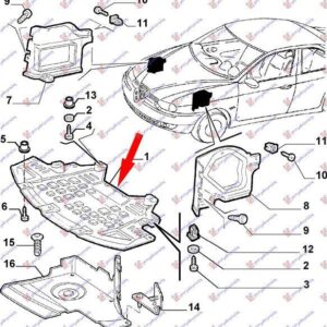 034400840 Alfa Romeo 156 2003-2005 | Ποδιά Μηχανής