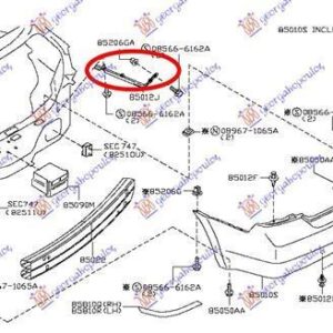 064804306 Nissan Tiida 2007-2013 | Βάση Προφυλακτήρα Πίσω Δεξιά