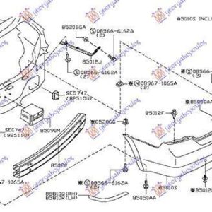 064804307 Nissan Tiida 2007-2013 | Βάση Προφυλακτήρα Πίσω Αριστερή