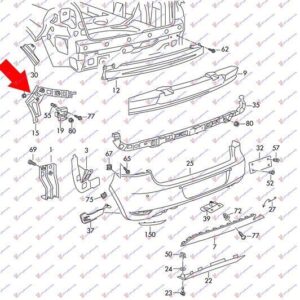 066004321 VW Golf 2008-2013 | Βάση Προφυλακτήρα Πίσω Δεξιά