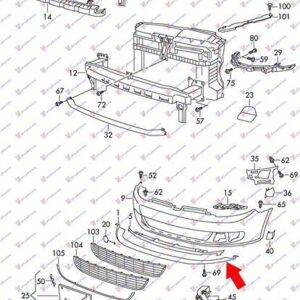 066006380 VW Golf 2008-2013 | Σπόιλερ Εμπρός