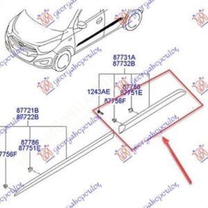 371006552 Hyundai i10 2010-2013 | Φάσα Πόρτας Πίσω Αριστερή