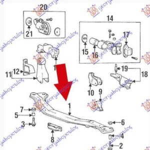 069600910 Hyundai Accent Liftback 1997-1999 | Γέφυρα Μηχανής