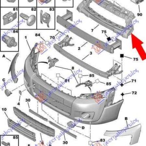 836203835 Toyota Proace 2013-2016 | Ενίσχυση Προφυλακτήρα Εμπρός