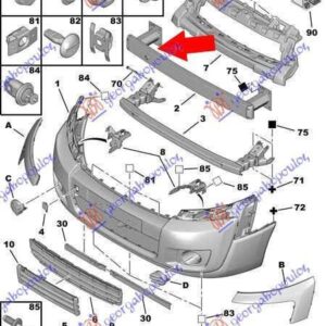 836203840 Toyota Proace 2013-2016 | Τραβέρσα Προφυλακτήρα Εμπρός