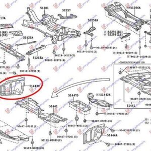 834100836 Toyota Corolla Sedan 2013-2016 | Ποδιά Μηχανής Δεξιά