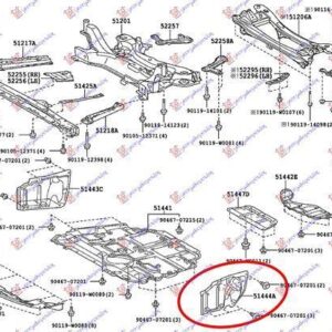 820000837 Toyota Prius 2009-2012 | Ποδιά Μηχανής Αριστερή