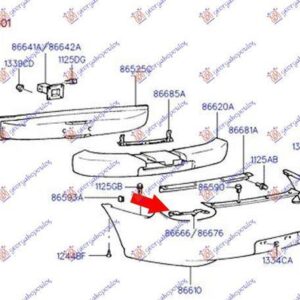 080004306 Hyundai Coupe 1997-1999 | Βάση Προφυλακτήρα Πίσω Δεξιά