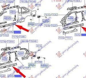 069509251 Hyundai Accent Hatchback 1997-1999 | Μαρσπιέ Δεξιό