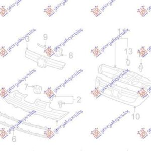 082604631 Honda CR-V 2007-2010 | Χρώμιο Διχτυού Δεξιό