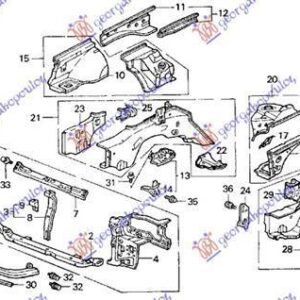 085800240 Honda Civic Sedan 1990-1992 | Ποδιά Εμπρός