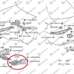 076200832 Toyota Corolla Liftback 1992-1996 | Ποδιά Μηχανής Αριστερή