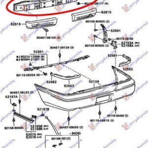 088703850 Toyota Corolla Sedan/Station Wagon 1992-1996 | Τραβέρσα Προφυλακτήρα Πίσω