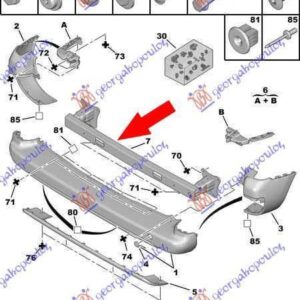 089503850 Citroen Berlingo 2008-2015 | Τραβέρσα Προφυλακτήρα Πίσω