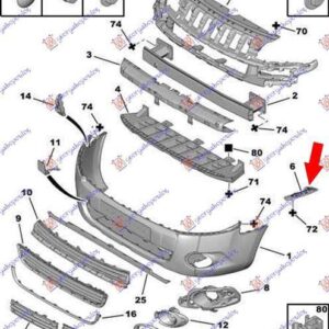 089504285 Citroen Berlingo 2008-2015 | Βάση Προφυλακτήρα Εμπρός