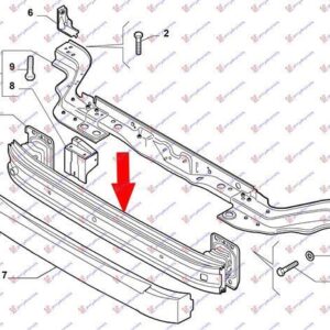 045303840 Citroen Nemo 2008- | Τραβέρσα Προφυλακτήρα Εμπρός