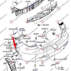 096704301 Mazda 3 Sedan/Hatchback 2008-2013 | Βάση Προφυλακτήρα Πίσω Δεξιά