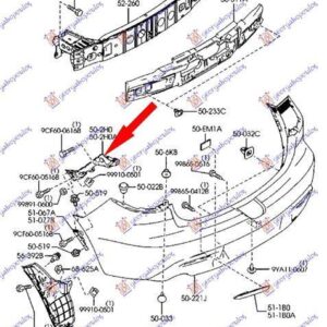 096704306 Mazda 3 Sedan/Hatchback 2008-2013 | Βάση Προφυλακτήρα Πίσω Δεξιά