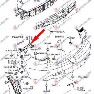 096704307 Mazda 3 Sedan/Hatchback 2008-2013 | Βάση Προφυλακτήρα Πίσω Αριστερή