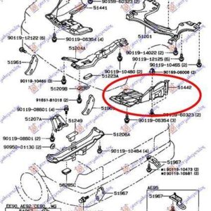 096900832 Toyota Corolla Liftback 1988-1991 | Ποδιά Μηχανής Αριστερή