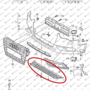 130000830 Audi A4 2011-2015 | Ποδιά Προφυλακτήρα Εμπρός