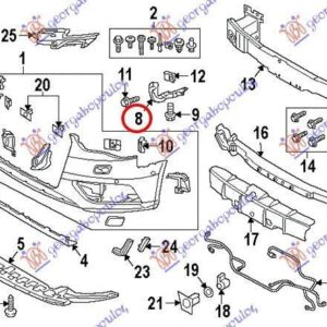 132304281 Audi A3 Sport Sedan/Cabrio 2016-2020 | Βάση Προφυλακτήρα Εμπρός Δεξιά