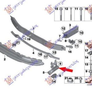 152204283 BMW 1 Series 3/5θυρο 2015-2019 | Βάση Προφυλακτήρα Εμπρός Δεξιά