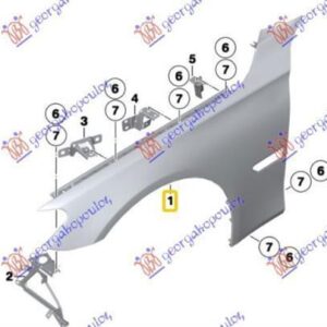 158000651 BMW 7 Series 2008-2012 | Φτερό Εμπρός Δεξιό