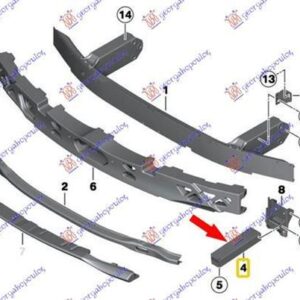 160104281 BMW 5 Series 2013-2016 | Βάση Προφυλακτήρα Εμπρός Δεξιά