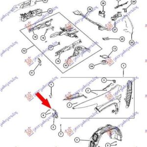 180004271 Jeep Cherokee 2014-2019 | Βάση Φτερού Εμπρός Δεξιά