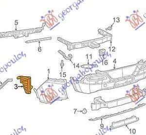 180004301 Jeep Cherokee 2014-2019 | Βάση Προφυλακτήρα Πίσω Δεξιά