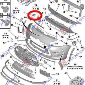 195004281 Citroen C3 2010-2013 | Βάση Προφυλακτήρα Εμπρός Δεξιά