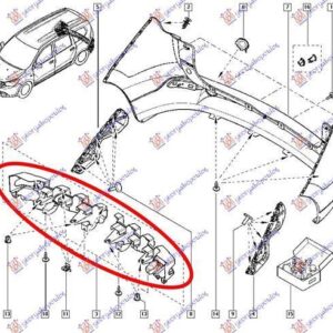 221203850 Dacia Lodgy 2012- | Ενίσχυση Προφυλακτήρα Πίσω