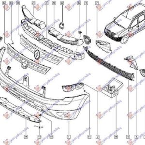 222004281 Dacia Duster 2010-2017 | Βάση Προφυλακτήρα Εμπρός Δεξιά