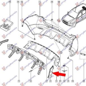 222004302 Dacia Duster 2010-2017 | Βάση Προφυλακτήρα Πίσω Αριστερή