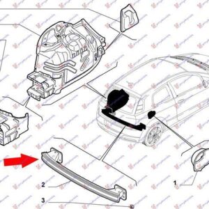 290003850 Fiat Punto Evo 2009-2012 | Τραβέρσα Προφυλακτήρα Πίσω