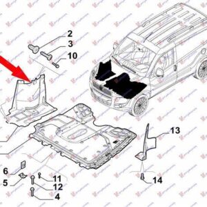 294100841 Fiat Doblo 2015- | Ποδιά Μηχανής Δεξιά