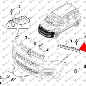 295004281 Fiat Panda 2012- | Βάση Προφυλακτήρα Εμπρός Δεξιά