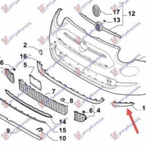 297204631 Fiat 500 2015- | Διακοσμητικό Διχτυού Εμπρός Δεξιό