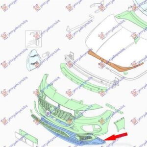 300000835 Fiat Tipo 2016-2021 | Ποδιά Προφυλακτήρα Εμπρός