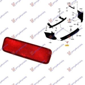 325006102 Ford Transit 2013-2019 | Αντανακλαστικό Προφυλακτήρα Πίσω Αριστερό