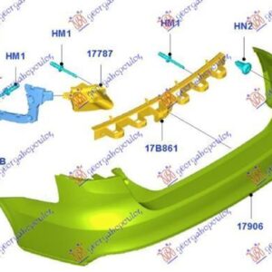 320104306 Ford Focus 2014-2018 | Βάση Προφυλακτήρα Πίσω Δεξιά