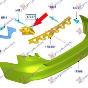 320104308 Ford Focus 2014-2018 | Βάση Προφυλακτήρα Πίσω Δεξιά