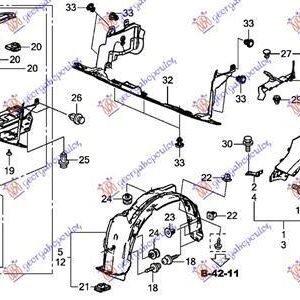 341100840 Honda CR-V 2013-2015 | Ποδιά Μηχανής