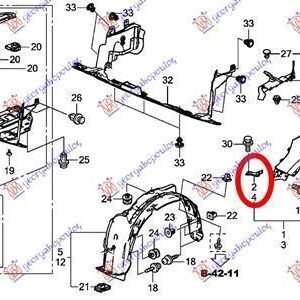 341104281 Honda CR-V 2013-2015 | Βάση Προφυλακτήρα Εμπρός Δεξιά