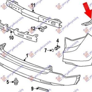 341104306 Honda CR-V 2013-2015 | Βάση Προφυλακτήρα Πίσω Δεξιά