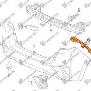 342104301 Honda Jazz 2015-2018 | Βάση Προφυλακτήρα Πίσω Δεξιά